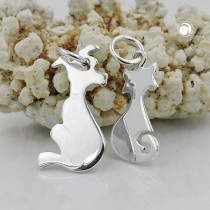 Anhänger Hund und Katze 925 Sterlingsilber