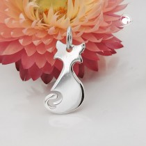 Anhänger Katze glänzend 925 Sterlingsilber
