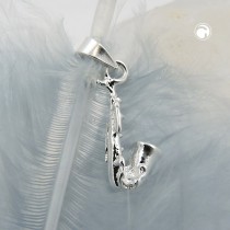 Anhänger Instrument Saxophon 925 Sterlingsilber
