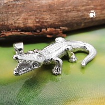 Anhänger Krokodil glänzend 925 Sterlingsilber