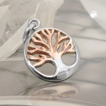 Anhänger Lebensbaum bicolor 925 Sterlingsilber