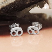Ohrstecker Brezel rhodiniert 925 Sterlingsilber