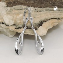 Ohrring geschwungen rhodiniert 925 Sterlingsilber