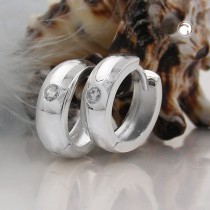 Creolen Ohrringe KlappCreolen Ohrringe Zirkonia 925 Sterlingsilber