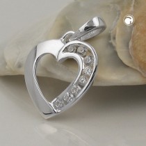Anhänger Herz mit Zirkonia 925 Sterlingsilber