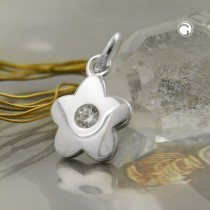 Anhänger Blume Zirkonia weiß 925 Sterlingsilber