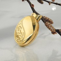 Anhänger Medaillon oval vergoldet 925 Sterlingsilber