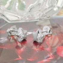 Ohrstecker Stern mit Zirkonia teilmatt 925 Sterlingsilber