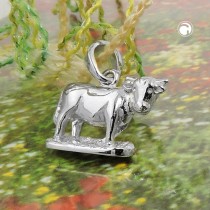 Anhänger Kuh rhodiniert 925 Sterlingsilber