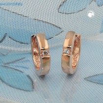 Creolen Ohrringe Zirkonia rotvergoldet 925 Sterlingsilber