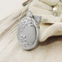 Anhänger Medaillon Blumenranke oval 925 Sterlingsilber
