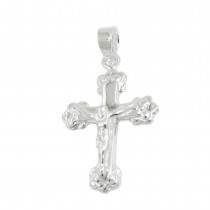 Anhänger Kreuz mit Jesus glänzend 925 Sterlingsilber