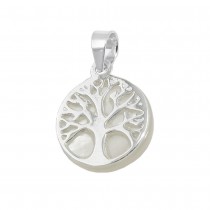 Anhänger Baum des Lebens mit Perlmutteinlage 925 Sterlingsilber