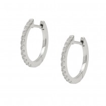 Creolen Klappscharnier Zirkonia rhodiniert 925 Sterlingsilber