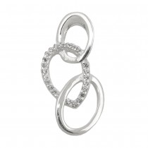 Anhänger mit 3 Ellipsen und Zirkonias 925 Sterlingsilber