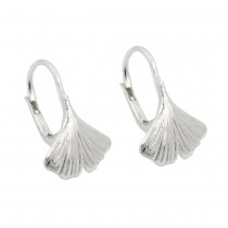 Ohrbrisur Ohrringe Ginkgo-Blatt feststehend glänzend 925 Sterlingsilber