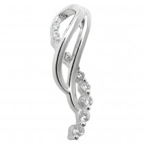 Anhänger mit vielen Zirkonias rhodiniert 925 Sterlingsilber