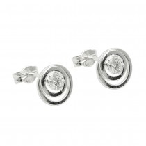 Stecker Doppelkreis Zirkonia 925 Sterlingsilber