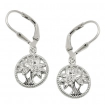 Ohrhänger Ohrringe Brisur Baum des Lebens Zirkonias 925 Sterlingsilber