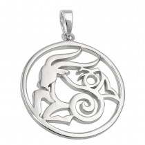 Anhänger Sternzeichen Steinbock glänzend rhodiniert 925 Sterlingsilber