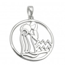 Anhänger Sternzeichen Wassermann glänzend rhodiniert 925 Sterlingsilber