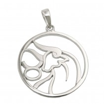 Anhänger Sternzeichen Stier glänzend rhodiniert 925 Sterlingsilber