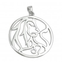 Anhänger Sternzeichen Löwe glänzend rhodiniert 925 Sterlingsilber