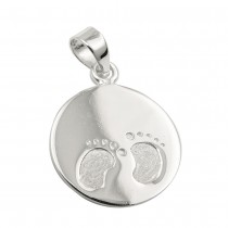 Anhänger kleine Füße glänzend 925 Sterlingsilber