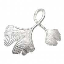 Anhänger Ginkgo-Blatt doppelt 925 Sterlingsilber