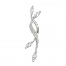 Anhänger Zirkonias oval matt-glänzend rhodiniert 925 Sterlingsilber