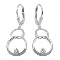 Ohrringe mit Klappbügel Brisur Doppelkreis Acht mit Zirkonia glänzend 925 Sterlingsilber