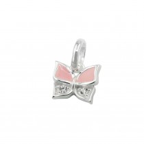 Anhänger Schmetterling rosa lackiert mit Zirkonia 925 Silber