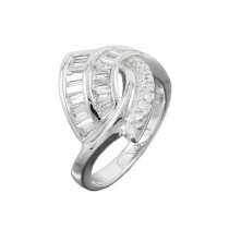Ring mit vielen Zirkonias glänzend rhodiniert 925 Silber Größe 56