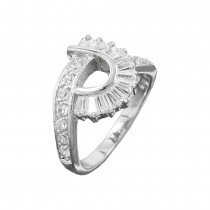 Ring mit vielen Zirkonias glänzend rhodiniert 925 Silber Größe 60