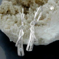 Ohrring mit Zirkonia glänzend 925 Sterlingsilber