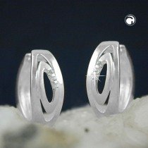 Creolen Ohrringe Zirkonia matt-glänzend 925 Sterlingsilber