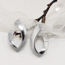 Creolen Ohrringe oval glänzend 925 Sterlingsilber
