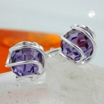 Ohrstecker Zirkonia amethyst 925 Sterlingsilber