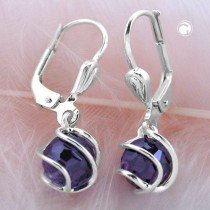 Ohrring Zirkonia amethyst 925 Sterlingsilber