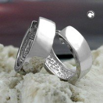 Creolen Ohrringe 45mm rhodiniert 925 Sterlingsilber