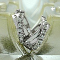 Creolen Ohrringe gekreuzt Zirkonia 925 Sterlingsilber
