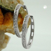 Creolen Ohrringe mit vielen Zirkonias 925 Sterlingsilber