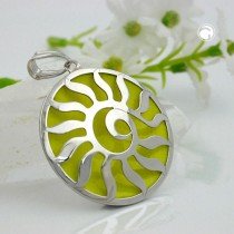 Anhänger Sonne gelbton 925 Sterlingsilber
