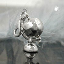 Anhänger Charm Globus 925 Sterlingsilber