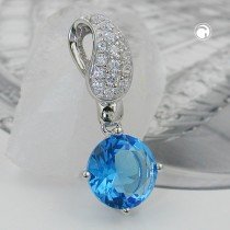 Anhänger Zirkonia hellblau 925 Sterlingsilber