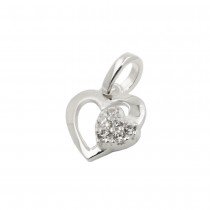 Anhänger Herz mit Zirkonias glänzend 925 Sterlingsilber