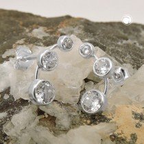 Ohrstecker je 3x Zirkonia 925 Sterlingsilber