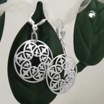 Ohrring 22mm rund matt 925 Sterlingsilber