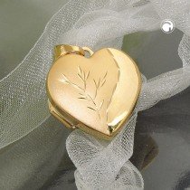 Anhänger Medaillon Herz vergoldet 925 Sterlingsilber