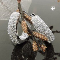 Creolen Ohrringe viele Zirkonias 925 Sterlingsilber